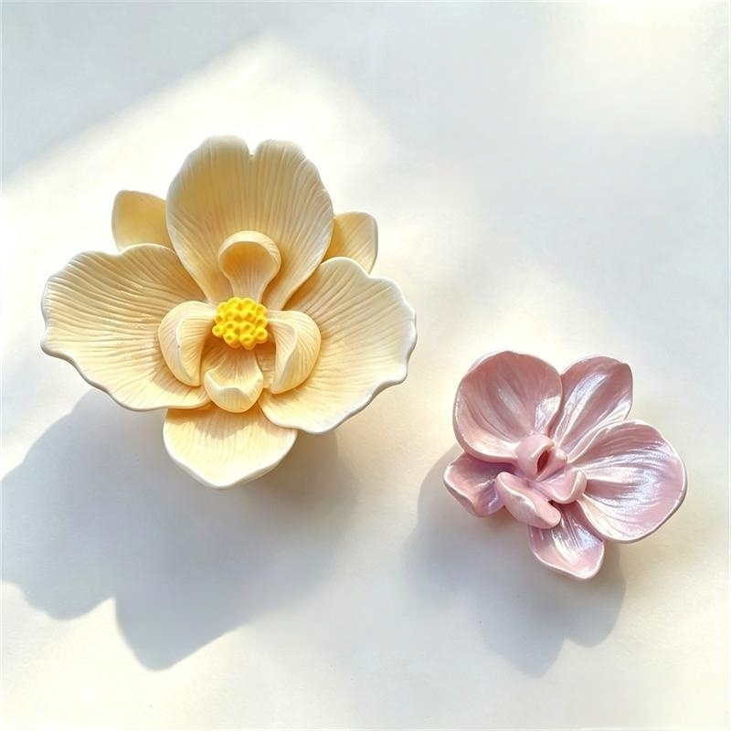 Potsticker Mold - แม่พิมพ์ซิลิโคนรูปดอกกล้วยไม้ 3 มิติ สำหรับทำพลาสเตอร์อโรมา เรซิ่นอีพ็อกซี่ งานฝีมือ
